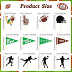 24 Pcs Football Cupcake Toppers, Disposable Foot Ball Themed Toothpicks, Touchdown Players Flagship Cake Toppers, Football Party Decorations 2026 for Sports Theme Baby Shower Party Supplies