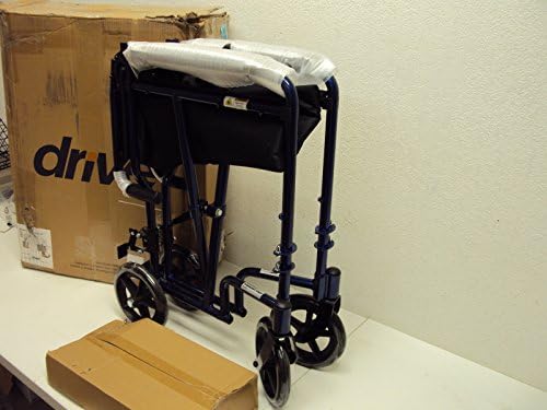 Drive Medical ATC19-BL Lightweight Aluminium Transport Wheelchair with Swing-Away Footrest, Blue