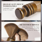 NiHome Vinyl Record Cleaning Brush, Anti-Static Soft LP Record Cleaner, Vinyl Dust Remover Brush with Ultra-Fine Fiber Bristles, Safe for Vinyl LP CD Album Care, Retro Design with Beech Wood Handle