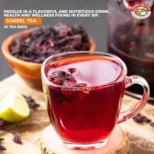 Angel Brand Sorrel Tea Bags 20 – Hibiscus Flower Tea for Refreshing Flavor &