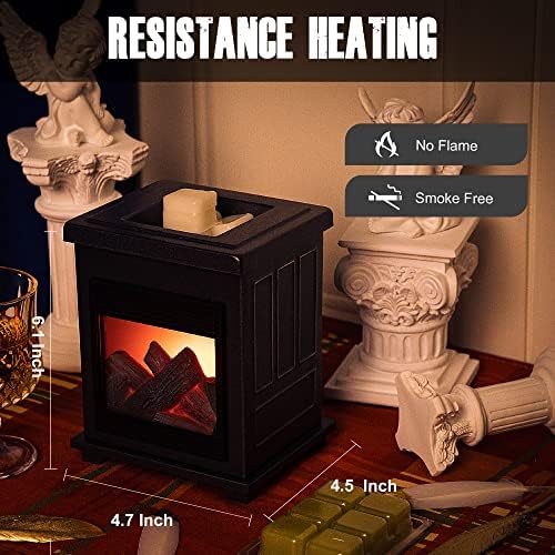Fireplace Wax Warmer,Electric Wax Melt Warmer,Candle Wax Warmer for Scented Wax Melts,Metal Wax Melter,Wax Burner Fragrance Warmer for Home Office Gifts & Decor
