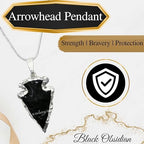 Arrowhead Necklace for Men Women - Men's Necklaces Arrow Heads Healing Crystal Necklace - Gifts for Men, Teen Boys - Stocking Stuffers for Men (Gold Edged)
