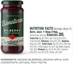Bionaturae Organic Bilberry Fruit Spread - Jelly Organic, Non-GMO, USDA Certified, No Sugar Added, No Preservatives, Organic Fruit Jam, Jam Organic, Made in Italy - 9 Oz