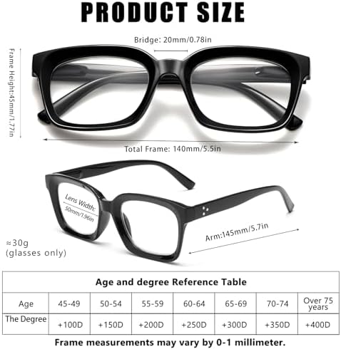 Reading Glasses for Women, Blue Light Blocking stylish high end Oversized Square Computer Readers Spring Hinge（Black+Green+Pink+Beige+Clear，+3.0）