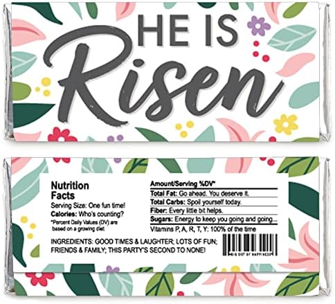 Big Dot of Happiness Religious Easter - Candy Bar Wrapper Christian Holiday Party Favors - Set of 24