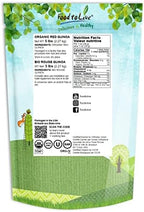 Food to Live Organic Red Quinoa, 5 Pounds – Non-GMO, Whole Grain, Kosher, Vegan, Sirtfood, Bulk. Quick-Cooking Grain. Great Replacement for Rice and Pasta.