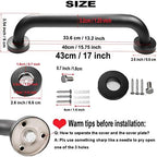 Black Shower Grab Bar 16 Inch - 1.25" Diameter, iMomwee 2 Pack Stainless Steel Bathroom Grab Bar Handle, Bathroom Shower Balance Bar,Safety Hand Rail Support,Handicap Elderly Senior Assist Bath Handle