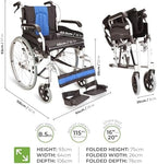 Fenetic Wellbeing Self Propelled Wheelchair for Adults | 18” Extra Wide Seats | 24” Wheels & Swing-Away Leg Rests - Lightweight Manual Wheel Chair with Safety Brakes & Cushioned Seat.