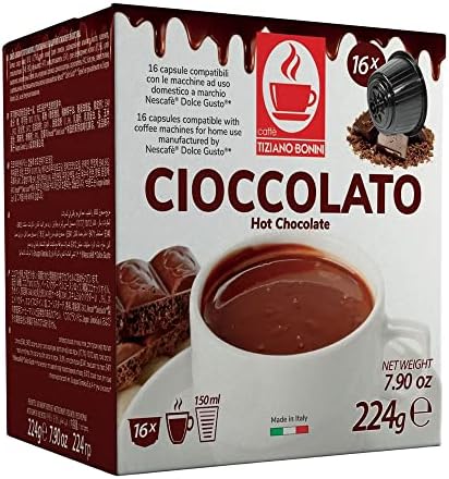 Bonini Hot Chocolate Pods, Dolce Gusto Compatible Coffee Pods/Capsules. 3 Pack Coffee Pods, Each Pack 16 Pods (Total 48 pods)