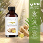 Majestic Pure Essential Oil with Glass Dropper - 100% Pure and Natural - Essential Oils for Diffuser, Aromatherapy, Soap and Candle Making, Ginger Essential Oil, Ginger Oil, 1 Fl Oz