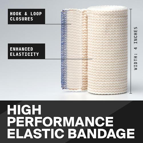 SurviveX High-Performance Elastic Bandage Wrap - Reusable Compression Bandage Wrap for Leg, Ankle, Wrist, Knee - Self Closing Design - 4 Inch (2 Pack)
