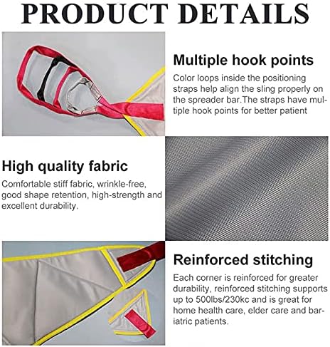 Medical Patient Lift Sling Toileting Lift Sling Stair Slide Board Transfer Divided Lift Sling,Patient Lift Toileting Sling for Shower Home Use,230kg/507 lb Weight Capacity,C