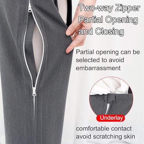 Patient Care Pants, Rehabilitation Trousers, Adult Open Crotch Pants Clothing Incontinence Pants For Women And Men Disabled And Elderly Suitable Clothing For Clothing Easy To Wear And Remo(Color:M)