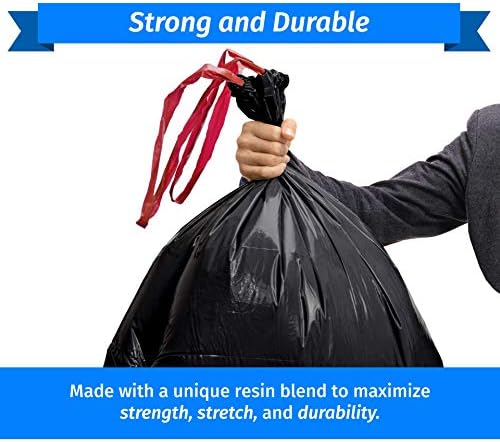 Reli. 39 Gallon Trash Bags Drawstring (200 Count Bulk) Large 39 Gallon Heavy Duty Drawstring Trash Bags - Black Garbage 39Gal Capacity, Lawn Leaf (39Gal)