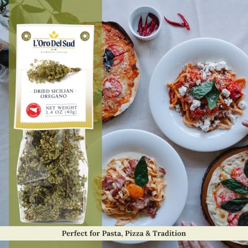 Oregano, Dried Sicilian Oregano on the Stem, Product of Italy, 1.4 oz (40 g), All Natural, Non-GMO, Product of Italy, L'Oro del Sud