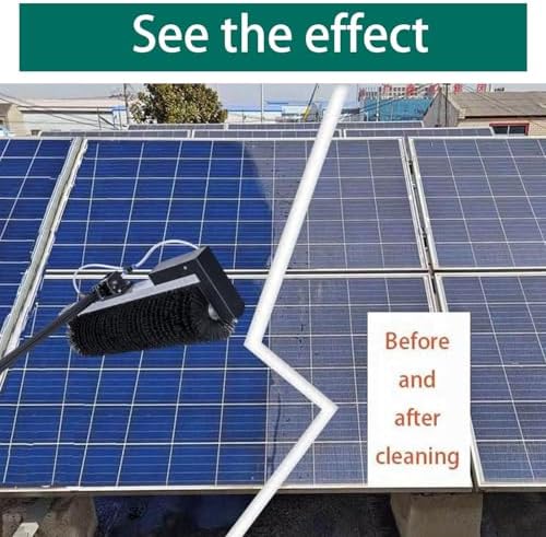 Solar Panel Electric Cleaning Tool,7.5m Solar Panel Cleaning Brush- with Rotating/-No Dead Corner Cleaningtelescopic Handle Brush for Outdoor Cleaning
