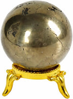 Wholesale Gem Shop Natural Quartz Pyrite 40-45 mm Ball Sphere Gemstone A+ Hand Carved Crystal Altar Healing Devotional Focus Spiritual Chakra Cleansing Metaphysical Gift for Men Women
