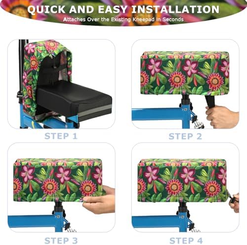Knee Scooter Cushion 2" thick Memory Foam Knee Scooter Pad for Comfort w/Removable Cover Walker/Roller Accessories fits Most Models