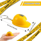 60 Pcs Construction Helmet Keychains Mini Hard Hat Flashlight Key Chain Safety Hat Keychain Bottle Opener for Construction Party Favors Goodie Bags Fillers