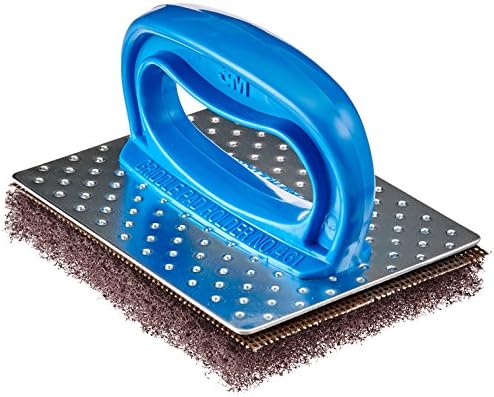 3M Scotch-Brite Professional Griddle Pad Holder Kit, 4 X 5.25, Blue/Steel, 1 Set