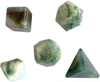 Moss Agate 5 pc Geometry Set Platonic Sacred Solid Stone Crystal Healing Reiki Feng Shui Positive Energy Handcrafted