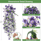 Artificial Fake Hanging Flowers Plants for Outdoor Spring Summer Decoration,2 PCS Faux Silk Daisy with Eucalyptus Leaves,UV Resistant Look Real for Outside Home Planter Porch Patio Balcony Yard Decor