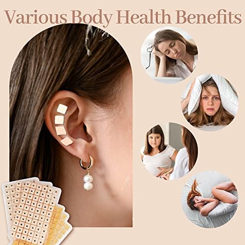 1200Pcs Ear Seeds Acupuncture Kit, Auricular Sticker Kit with Ears Seed, Acupuncture Pen, Acupressure Ear Chart, Tweezers