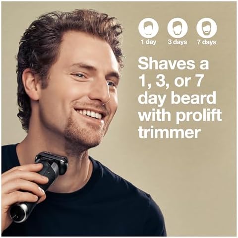 Braun Electric Razor for Men, Series 9 Pro 9465cc Wet & Dry Electric Foil Shaver with ProLift Beard Trimmer, Cleaning & Charging SmartCare Center, Head Shavers for Bald Men, Noble Metal