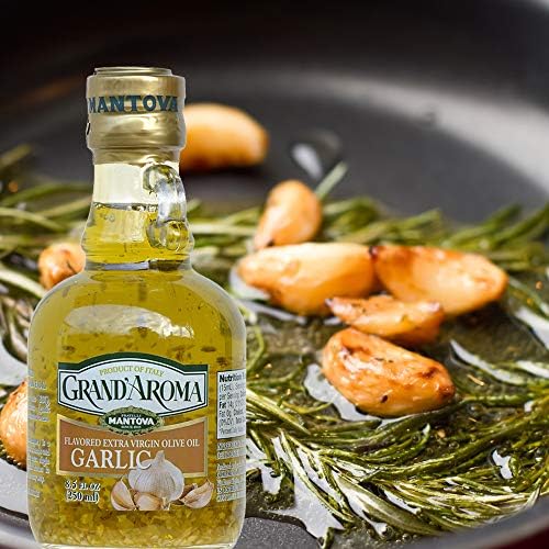 Grand'aroma Tuscan Herbs,Garlic, Basil, Truffle Flavored Extra Virgin Olive Oil, 8.5-Ounce Bottles (Pack of 4)