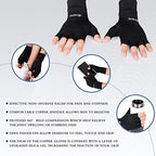 Copper Arthritis Gloves for Women Men, Fingerless Breathable & Moisture Wicking Arthritis Compression Gloves for Relieving Carpal Tunnel Aches, Rheumatoid Pains, Joint Swell