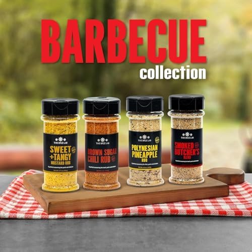 The Spice Lab Barbecue Gift Set – Gourmet Grilling Seasoning Set Collection with Polynesian Pineapple, Brown Sugar Chili, Smoked Butcher’s Blend, And Sweet & Tangy Rub – Great Bbq Gift Set