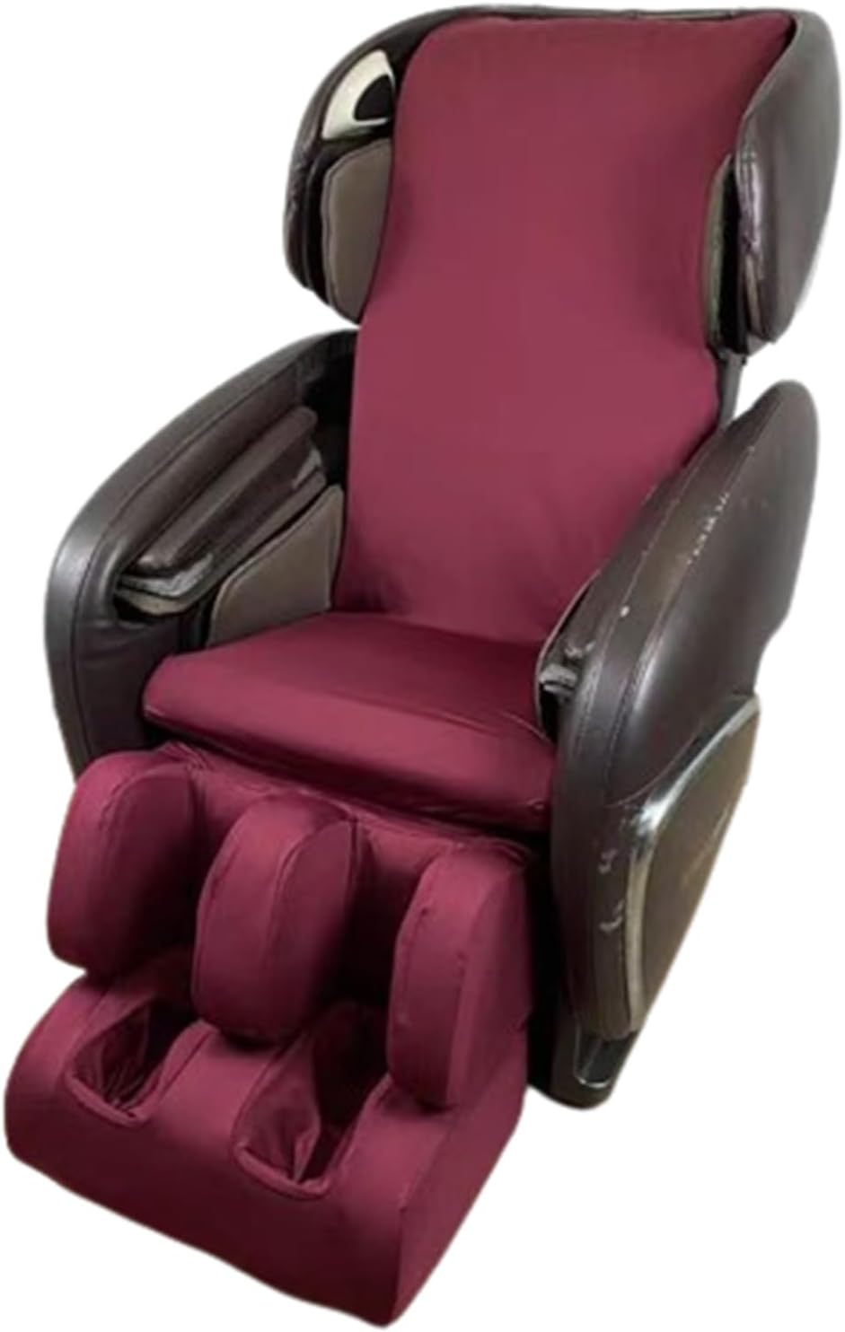 Full Body Shiatsu Massage Chair Protective Cover,Ultra Soft Stretch Fabric Massage Chair Zero Gravity Washable Cover Reclining Chair Dust Proof Cover,Claret,Whole Body