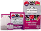 Ahmad Tea Herbal Tea, Mixed Berries & Hibiscus Teabags, 20 ct (Pack of 1) - Decaffeinated & Sugar-Free