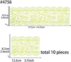 Large Pre-Made Ready to Use Edible Cake Lace Scallop Trim Green 14-inch 10-Piece Set