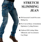 Motorcycle Pants & Motorcycle Casual Jeans Comfortable Stretch Slim Motorcycle Riding Pants All Season Relaxed Jeans for Men