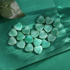 QINJIEJIE 20PCS Green Aventurine Thick Heart Crystals Stones Natural Love Shaped Gemstones Pocket Quartz Crystal Bulk Polished Thumb Stones Set Worry Stone Reiki Energy Balancing Meditation Gift