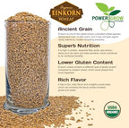 Einkorn Wheat Berries - 100% Certified Organic Einkorn Whole Wheat Grain (5 pounds) by PowerGrow Systems (Einkorn Wheat Berries 5 Pounds)