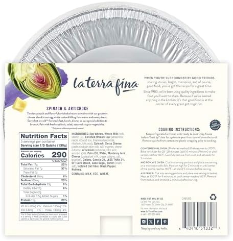 La Terra Fina Spinach & Artichoke Florentine, 23 oz(FROZEN)