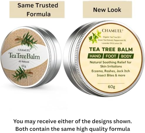 Tea Tree Oil Balm, Itchy Skin Relief for Soothing Rashes, Jock Itch, Athlete’s Foot, Folliculitis, Bug Bites. Natural Formula for Dry Sensitive Skin | Safe for All Ages 1pack