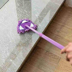Extendable Triangle Mop, Detachable 360 Degree Microfiber Sweeper Dust Mop for Floor Home Wall Cleaning Including 3 Mop Heads (Purple)