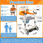 Upgrade Patient Lift Transfer Chair Potty Wheelchair for Home with 180°Split Open Seat, 20" Seat Width, Transfer Lift Aid for Bedside, Height Adjust to 26", Wheelchair Lift for Enderly and Disabled