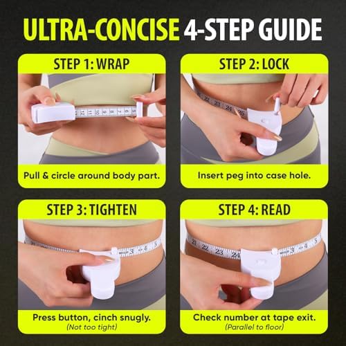SheerDelight Body Measuring Tape, 2 Pack Retractable Measuring Tape for Body Measurements with Locking Mechanism and Push Button, Automatic Body Tape Measure for Fitness & Tailoring - White