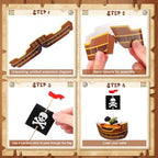 Vesici 72 Pcs Pirate Ship Cupcake Toppers Skull Cap Cupcake Picks Pirate Halloween Party Decorations for Birthday Party Cake Decorations Supplies