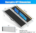 4FT Portable Wheelchair Ramp – 800lb Capacity, Folding Non-Slip Aluminum Handicap Ramp, Ramps for Wheelchairs for Home, Doorways, Stairs, Thresholds, Car Curbs, Scooters & Carts