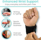 Vive Wrist Support Wrap (2 Pack) - Band for Tennis, Working Out, Golf & Sports - Adjustable Compression Strap for Tendonitis, Carpal Tunnel & Arthritis - Men & Women Protector Guards for Weightlifting