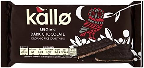Kallo - Belgian Dark Chocolate Organic Rice Cake Thins - 90g (Case of 16)