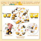 40 Pack Construction Party Paper Napkins – 13 x 13 Inches Disposable Napkins with Excavator, Dump Truck, Cement Mixer, and Traffic Sign Designs for Birthday Parties and Construction-Themed Events