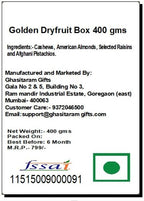 Ghasitaram Gifts Rakhi Gifts for Brother Rakhi Dryfruits - Ghasitaram's Golden Dryfruit Box 400 gms with Rudraksh Rakhi