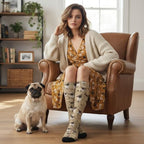 Cute Dog Compression Socks Women Men, Knee High Socks For Nurse Running Travel Athletic, Dog Lover Gift