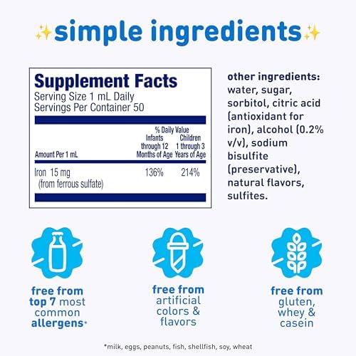 Enfamil Fer-In-Sol Iron Supplement Drops for Infants, 50 mL dropper bottle (Packaging May Vary)
